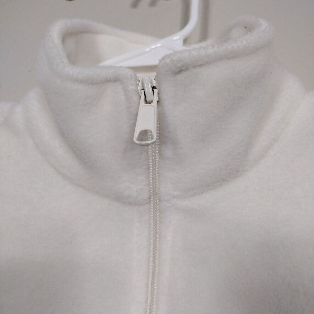 Fleece White Vest Columbia Benton Size M Zip Up Casual Cowl neck Pockets - Picture 7 of 14